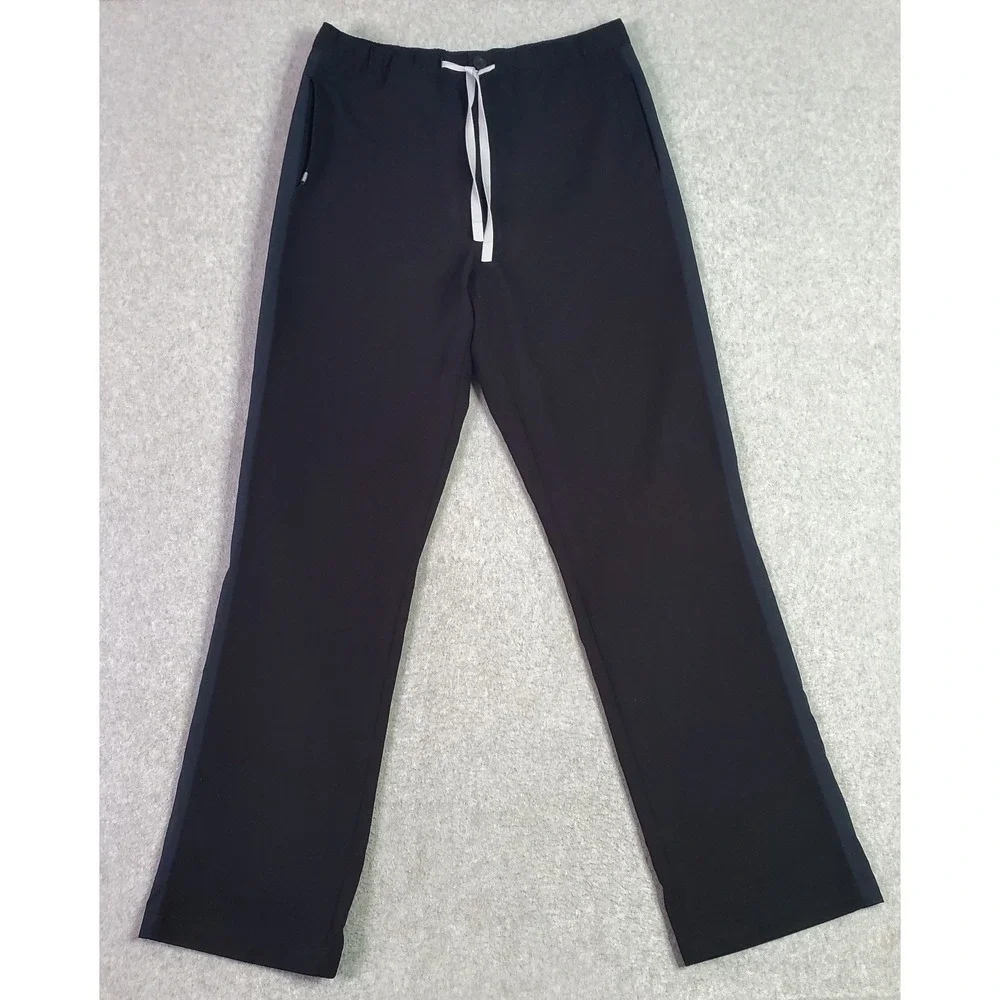 Figs Scrub Pants Mens L/T (Large Tall) Black With Blue Stripe Medical M21SW2014